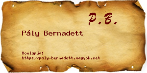 Pály Bernadett névjegykártya