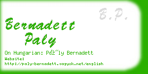 bernadett paly business card